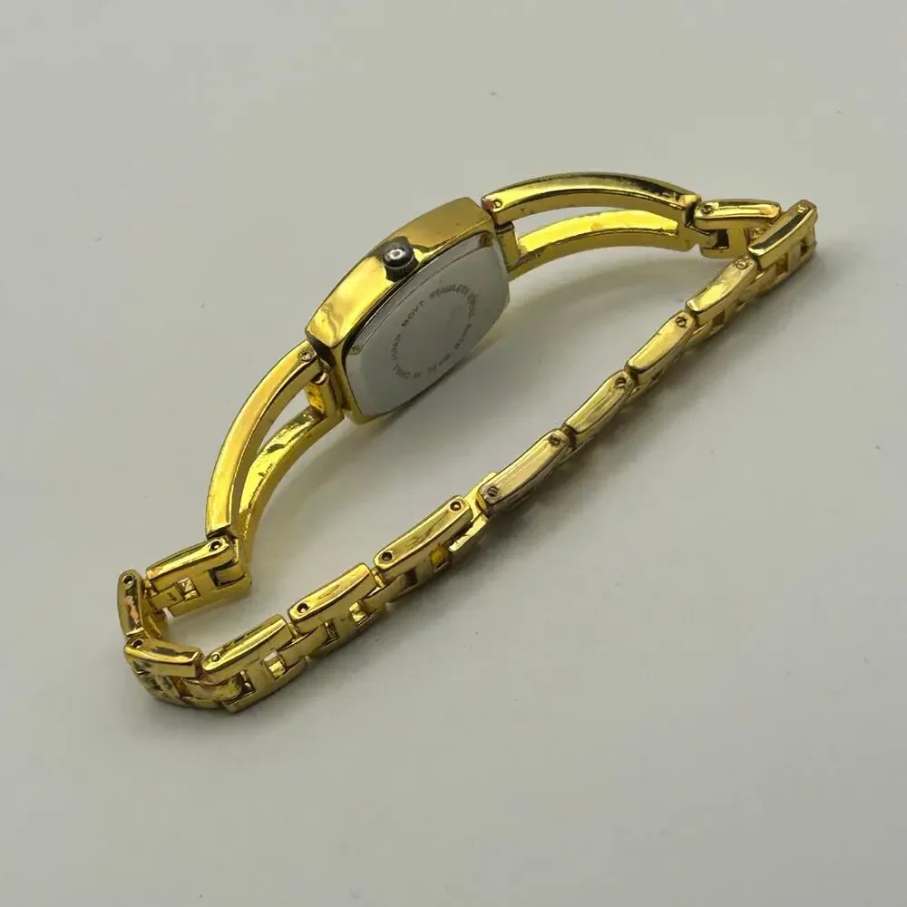 Cote d’ Azur Gold Tone Mother Pearl Crystals Accent Women’s Fashion Watch